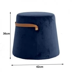 Nordlys Poufs Pouf En Velours Bleu Avec Corde -Chaise Soldes 2024 pouf en velours bleu avec corde 2