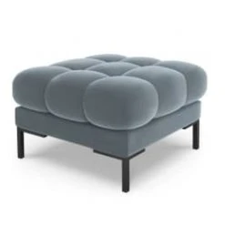 Micadoni Home Poufs Pouf En Velours Noir -Chaise Soldes 2024 pouf en velours bleu clair 2