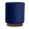 Nordlys Poufs Pouf En Velours Bleu Et Base En Bois