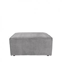 Zuiver Poufs Pouf En Velours Côtelé Gris Clair