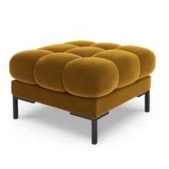 Micadoni Home Poufs Pouf En Velours Beige Clair -Chaise Soldes 2024 pouf en velours jaune
