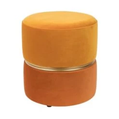 Drawer Poufs Pouf En Velours Jaune Et Orange -Chaise Soldes 2024 pouf en velours jaune et orange 5