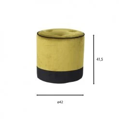 Pirouette Paris Poufs Pouf En Velours Lisse Vert Et Noir -Chaise Soldes 2024 pouf en velours lisse vert et noir 1