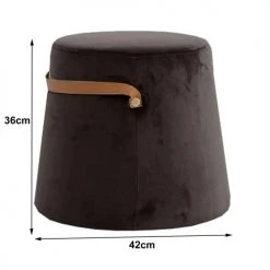 Nordlys Poufs Pouf En Velours Marron Avec Corde -Chaise Soldes 2024 pouf en velours marron avec corde 3