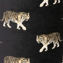 MX HOME Poufs Pouf En Velours Noir Avec Tigres Brodées -Chaise Soldes 2024 pouf en velours noir avec tigres brodees 2