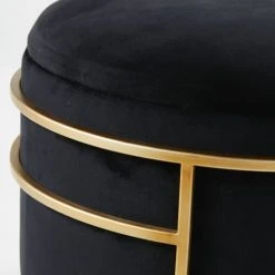 Maisons Du Monde Poufs Pouf En Velours Noir Et Métal Doré -Chaise Soldes 2024 pouf en velours noir et metal dore 1000 15 30 202570 3