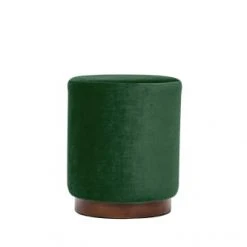 Nordlys Poufs Pouf En Velours Vert Et Base En Bois -Chaise Soldes 2024 pouf en velours vert et base en bois 3