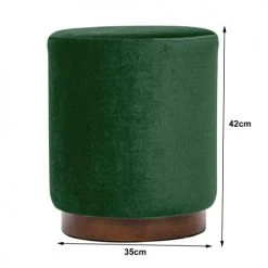 Nordlys Poufs Pouf En Velours Vert Et Base En Bois -Chaise Soldes 2024 pouf en velours vert et base en bois 4