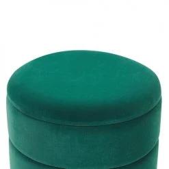 Beliani Poufs Pouf En Velours Vert Foncé Avec Rangement -Chaise Soldes 2024 pouf en velours vert fonce avec rangement 3