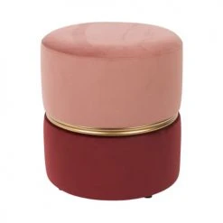 Drawer Poufs Pouf En Velours Vieux Rose Et Bordeaux