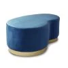 PIB Poufs Pouf Haricot Deux Places En Velours Bleu