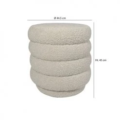 Now’s Home Poufs Pouf Pivotant Tissu En Bouclette Beige H45cm -Chaise Soldes 2024 pouf pivotant tissu en bouclette beige h45cm 1