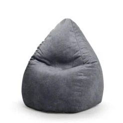 Sitting Point Poufs Pouf Poire Aspect Cuir Vielli Gris 70x110 -Chaise Soldes 2024 pouf poire aspect cuir vielli gris 70x110 4
