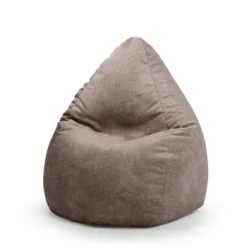 Sitting Point Poufs Pouf Poire Aspect Cuir Vielli Gris 70x110 -Chaise Soldes 2024 pouf poire aspect cuir vielli taupe 70x110 1