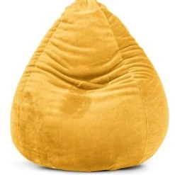 Sitting Point Poufs Pouf Poire XL D'intérieur Fourrure Douce Moutarde 70x110cm -Chaise Soldes 2024 pouf poire xl d interieur fourrure douce moutarde 70x110cm 3