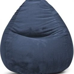 Sitting Point Poufs Pouf Poire XXL D'intérieur Fourrure Douce Bleu 80x130cm