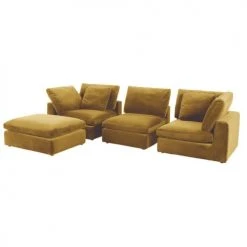 Maisons Du Monde Poufs Pouf Pour Canapé Modulable En Velours Jaune -Chaise Soldes 2024 pouf pour canape modulable en velours jaune 1000 0 15 209525 2