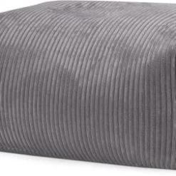 Sitting Point Poufs Pouf Repose Pied Carré Velours Grosse Cote Gris Anthracite 55x65x35cm