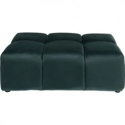 Kare Design Poufs Pouf Repose-pieds En Velours Vert Foncé