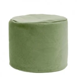 Jumbo Bag Poufs Pouf Rond D'intérieur En Velours Sauge