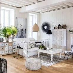 Maisons Du Monde Poufs Pouf Rond En Coton Imprimé -Chaise Soldes 2024 pouf rond en coton imprime 1000 3 32 165549 5