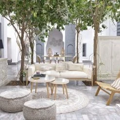 Maisons Du Monde Poufs Pouf Rond En Coton Imprimé -Chaise Soldes 2024 pouf rond en coton imprime 1000 3 32 165549 8