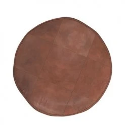Rendez Vous Déco Poufs Pouf Rond En Cuir Camel -Chaise Soldes 2024 pouf rond en cuir camel 5