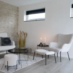 House Nordic Poufs Pouf Rond En Tissu Bouclette Et Métal D35,5cm Blanc -Chaise Soldes 2024 pouf rond en tissu bouclette et metal d35 5cm blanc 5