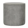 Woood Poufs Pouf Rond En Tissu Côtelé Gris