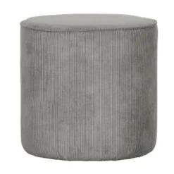 Woood Poufs Pouf Rond En Tissu Côtelé Gris -Chaise Soldes 2024 pouf rond en tissu cotele gris 2