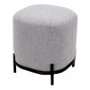 Meubles & Design Poufs Pouf Rond En Tissu Pieds Métal Gris