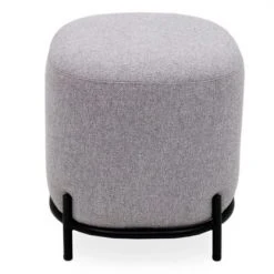 Meubles & Design Poufs Pouf Rond En Tissu Pieds Métal Gris -Chaise Soldes 2024 pouf rond en tissu pieds metal gris 2