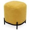 Meubles & Design Poufs Pouf Rond En Tissu Pieds Métal Jaune
