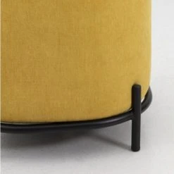 Meubles & Design Poufs Pouf Rond En Tissu Pieds Métal Jaune -Chaise Soldes 2024 pouf rond en tissu pieds metal jaune 4