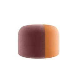 Potiron Paris Poufs Pouf Rond En Velours Bicolore Rouge -Chaise Soldes 2024 pouf rond en velours bicolore ocre