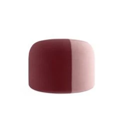 Potiron Paris Poufs Pouf Rond En Velours Bicolore Rouge -Chaise Soldes 2024 pouf rond en velours bicolore rouge 3