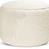 Sitting Point Poufs Pouf Rond Fausse Fourrure Douce Taupe Beige 50x30cm