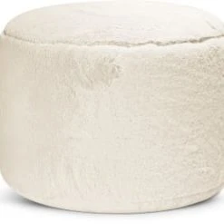 Sitting Point Poufs Pouf Rond Fausse Fourrure Douce Gris Clair Diamètre 50x30cm -Chaise Soldes 2024 pouf rond fausse fourrure douce taupe beige 50x30cm 4