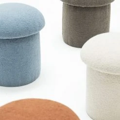 RNT By Really Nice Things Poufs Pouf Tapissé Avec Tissus Bouclé En Forme De Champignon Beige -Chaise Soldes 2024 pouf tapisse avec tissus boucle en forme de champignon beige 2