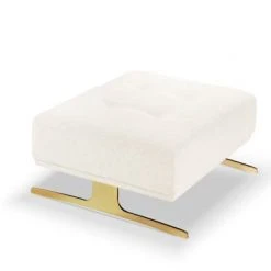 Micadoni Home Poufs Pouf Tissu Structuré Beige Clair -Chaise Soldes 2024 pouf tissu structure beige clair 2