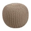 Rendez Vous Déco Poufs Pouf Tricot Rond En Coton Taupe
