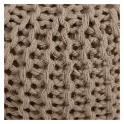 Rendez Vous Déco Poufs Pouf Tricot Rond En Coton Taupe -Chaise Soldes 2024 pouf tricot rond en coton taupe 4
