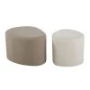 Maisons Du Monde Poufs Gris Clair Et Blanc (x2)