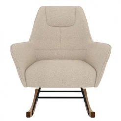 Rendez Vous Déco Fauteuils Rocking-chair Beige Effet Laine Bouclette En Tissu -Chaise Soldes 2024 rocking chair beige effet laine bouclette en tissu 3
