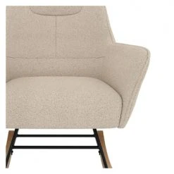 Rendez Vous Déco Fauteuils Rocking-chair Beige Effet Laine Bouclette En Tissu -Chaise Soldes 2024 rocking chair beige effet laine bouclette en tissu 4