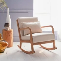 Alice's Garden Fauteuils Rocking Chair Design Tissu Beige Et Bois - Lorens Rocking 1 Alice's Garden Fauteuils Rocking Chair Design Tissu Beige Et Bois - Lorens Rocking -Chaise Soldes 2024 rocking chair design tissu beige et bois lorens rocking 1