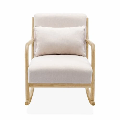 Rocking chair design tissu beige et bois - lorens rocking Alice's Garden Fauteuils Rocking Chair Design Tissu Beige Et Bois - Lorens Rocking -Chaise Soldes 2024 rocking chair design tissu beige et bois lorens rocking 3