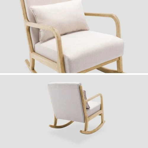 Rocking chair design tissu beige et bois - lorens rocking Alice's Garden Fauteuils Rocking Chair Design Tissu Beige Et Bois - Lorens Rocking -Chaise Soldes 2024 rocking chair design tissu beige et bois lorens rocking 4