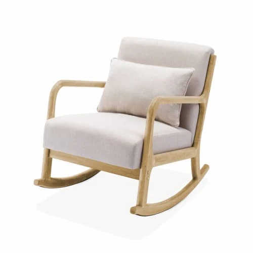 Rocking chair design tissu beige et bois - lorens rocking Alice's Garden Fauteuils Rocking Chair Design Tissu Beige Et Bois - Lorens Rocking -Chaise Soldes 2024 rocking chair design tissu beige et bois lorens rocking