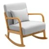 Nordlys Fauteuils Rocking Chair En Bois Massif Et Tissu Gris